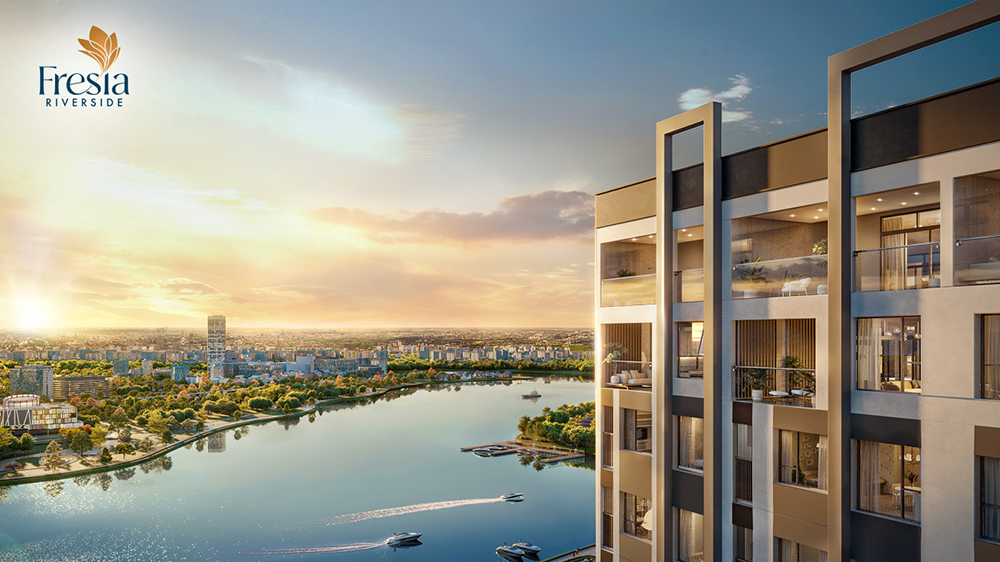 Phối cảnh dự án với tầm nhìn hướng sông. Ảnh: Fresia Riverside